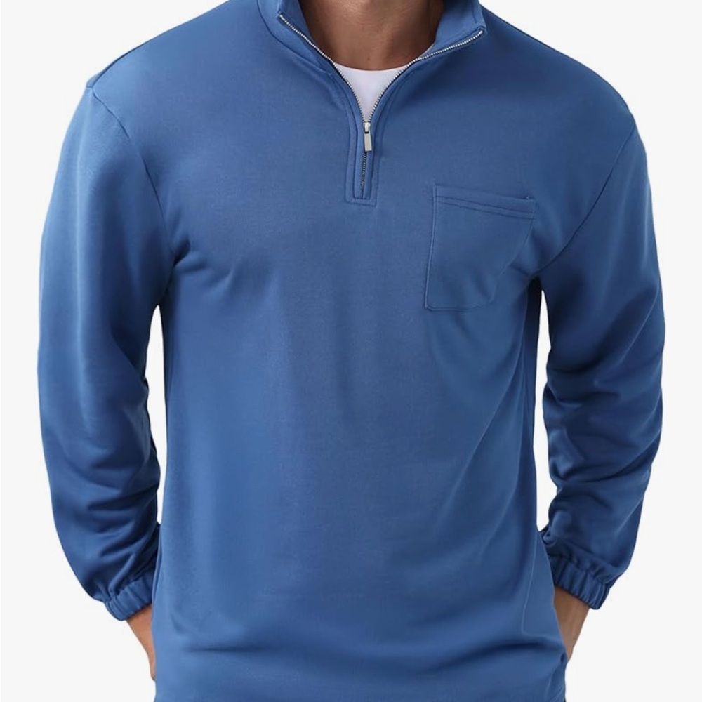Blue Quarter-Zip Pullover